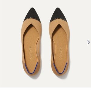 ROTHYS size 7.5 The point shoe, tan color with black tip